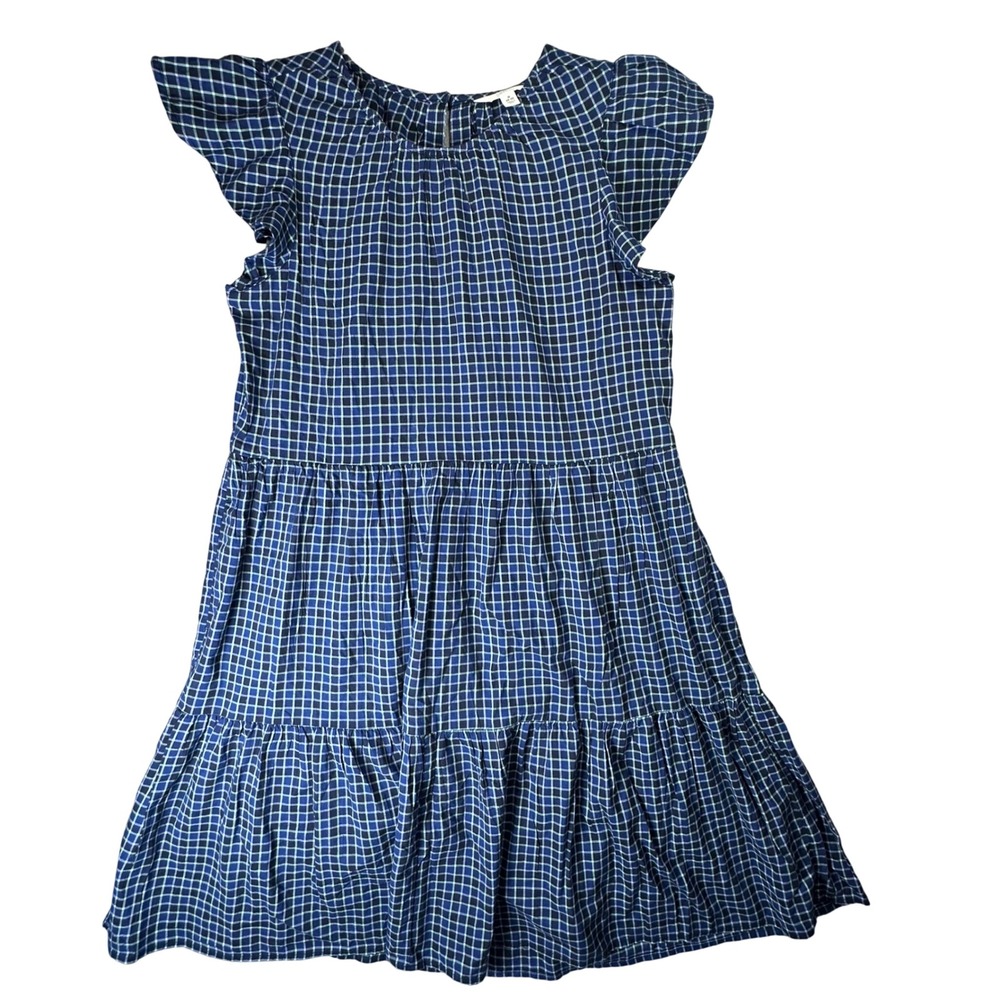 Time and Tru Plaid Tiered Boho Picnic Ruffle Mini Dress Cottagecore Small 4-6
